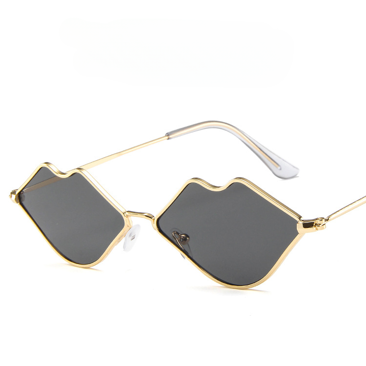 Wholesale PC Small Frame Metal Lips Sunglasses